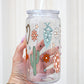 Cute Western Disco Daisy 16oz Acrylic Plastic Cup with Clear Lid