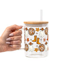 Western Disco Ghost Glass Cup, Mug & Tumbler with Lid and Straw