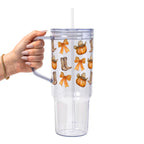 Western Pumpkins Glass Cup, Mug & Tumbler with Lid and Straw