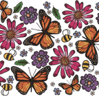 Butterfly Garden Glass Cup, Mug & Tumbler with Lid and Straw