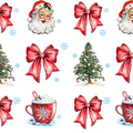 Christmas Bow Clause Glass Cup, Mug & Tumbler with Lid and Straw