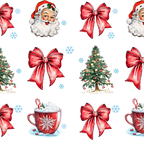 Christmas Bow Clause Glass Cup, Mug & Tumbler with Lid and Straw