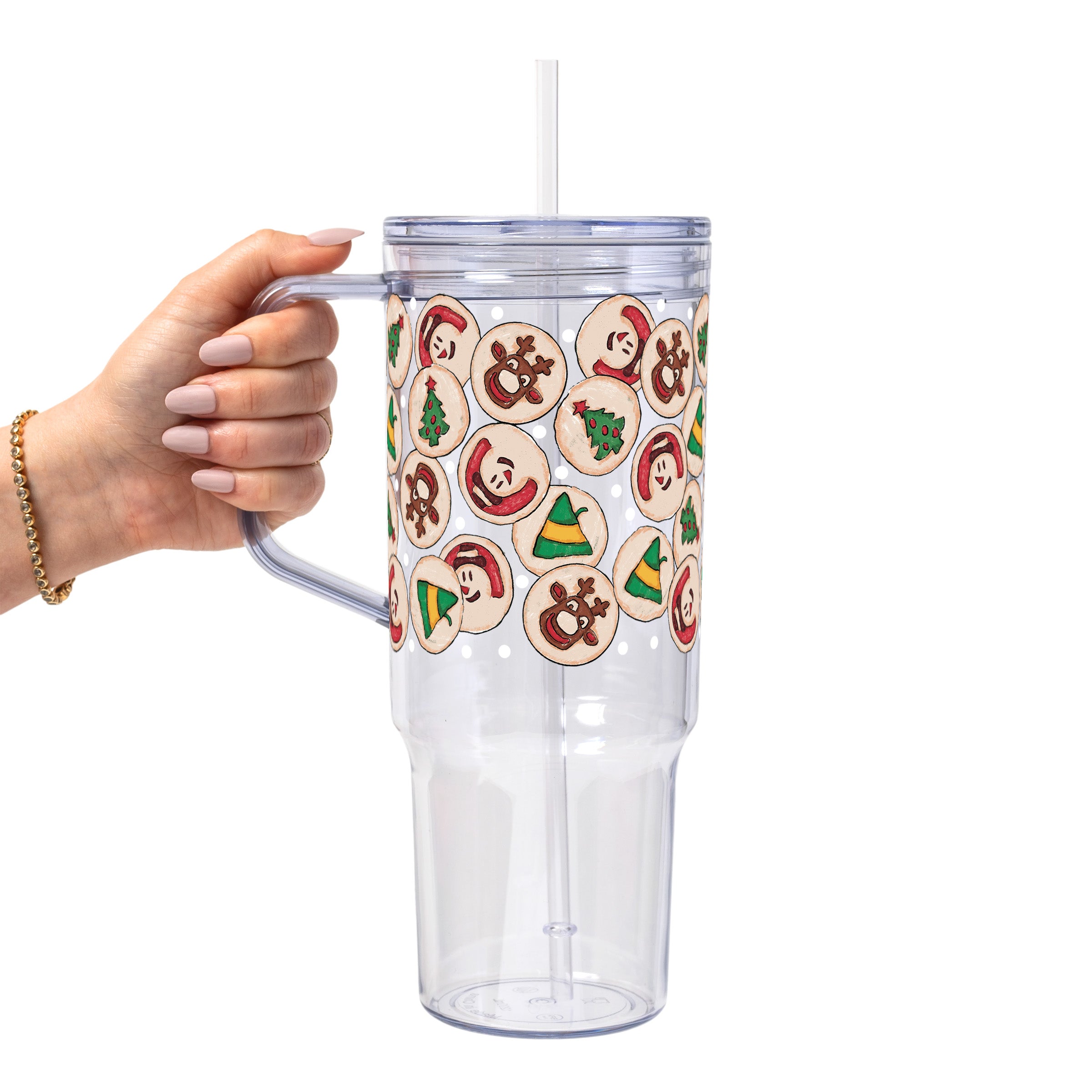 Christmas Cookies Glass Cup, Mug & Tumbler with Lid and Straw