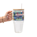 Christmas Movies Glass Cup, Mug & Tumbler with Lid and Straw