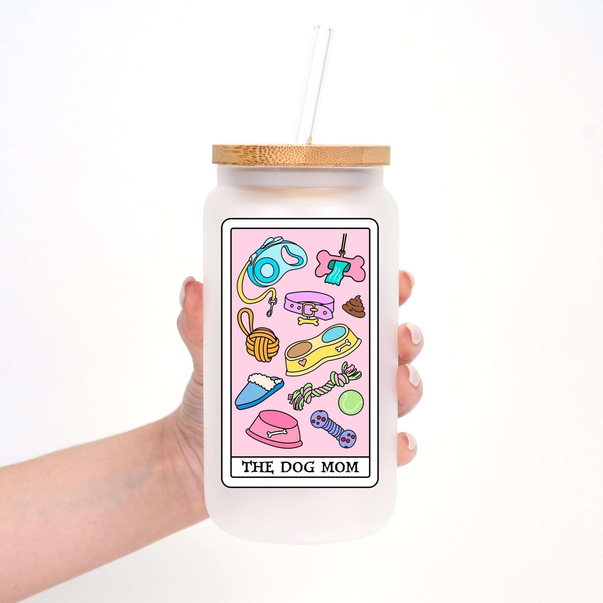 The Dog Mom Tarot Cup With Lid and Straw from Sip Sip Hooray – Tumblers