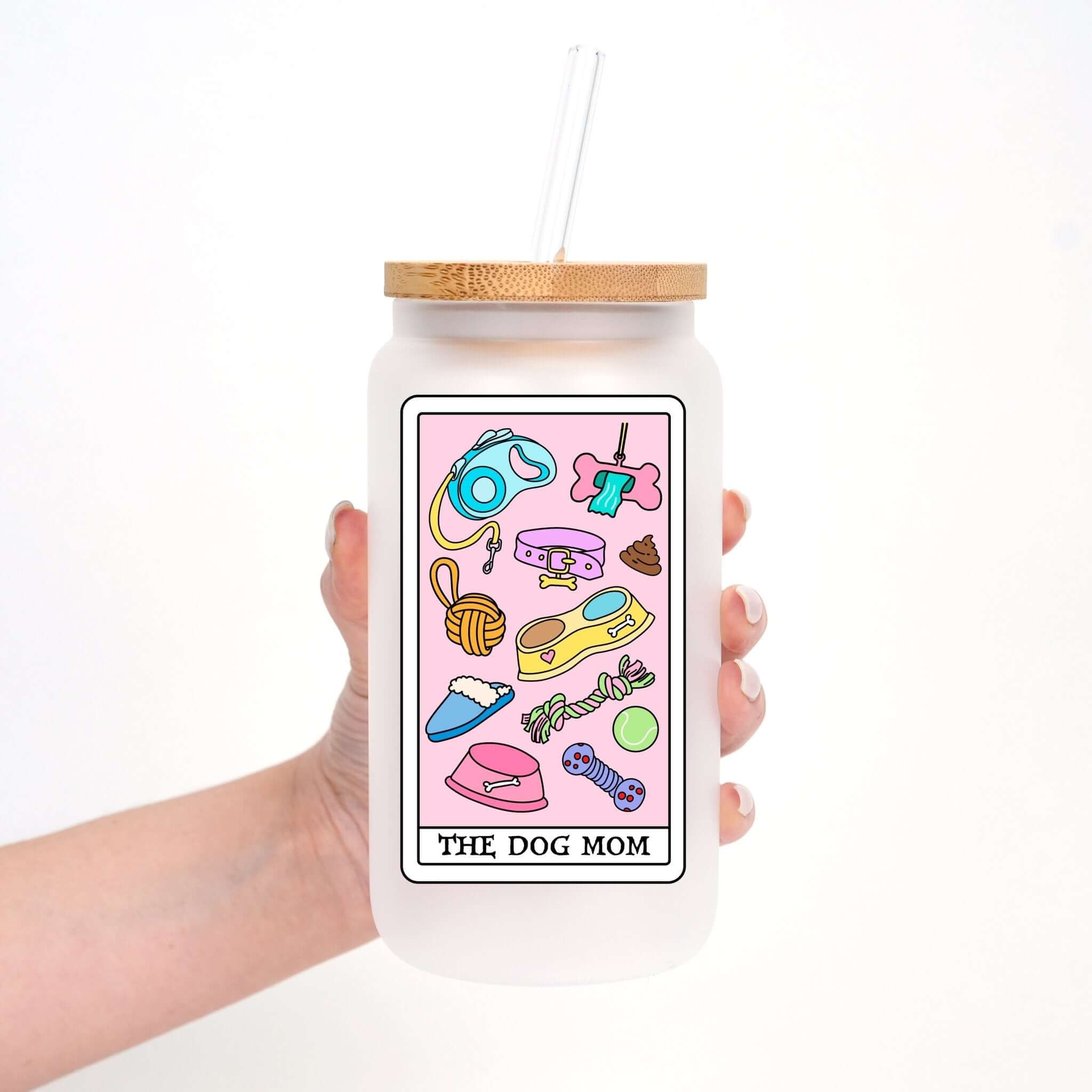 The Dog Mom Tarot Cup With Lid and Straw