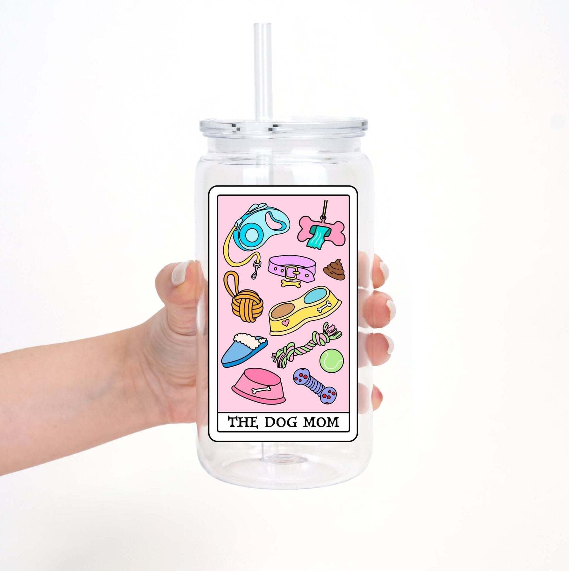 The Dog Mom Tarot Cup With Lid and Straw from Sip Sip Hooray – Tumblers