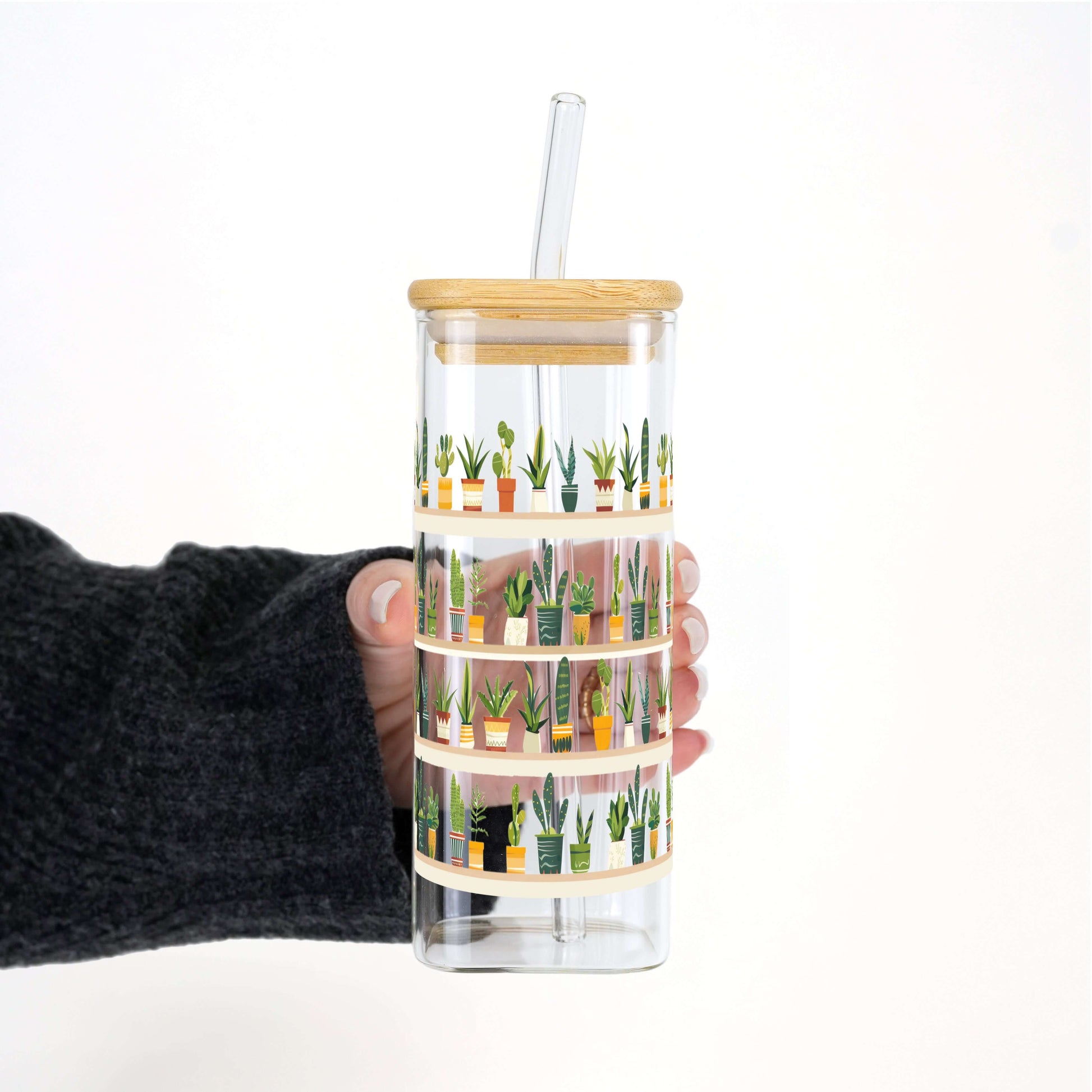 The Succulent Lover Cup with Lid and Straw from Sip Sip Hooray – Uncategorized