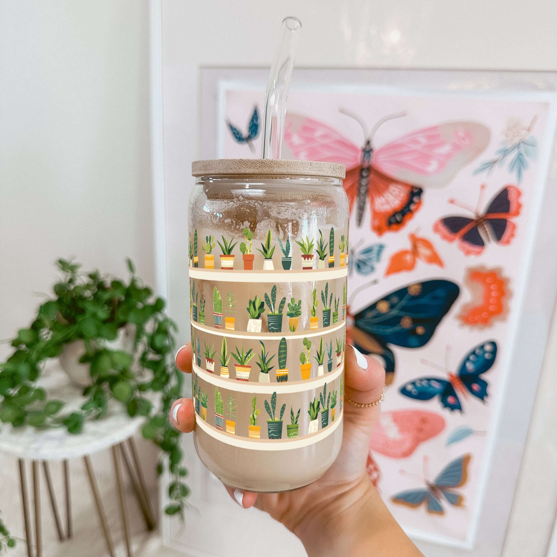 The Succulent Lover Cup with Lid and Straw from Sip Sip Hooray – Uncategorized