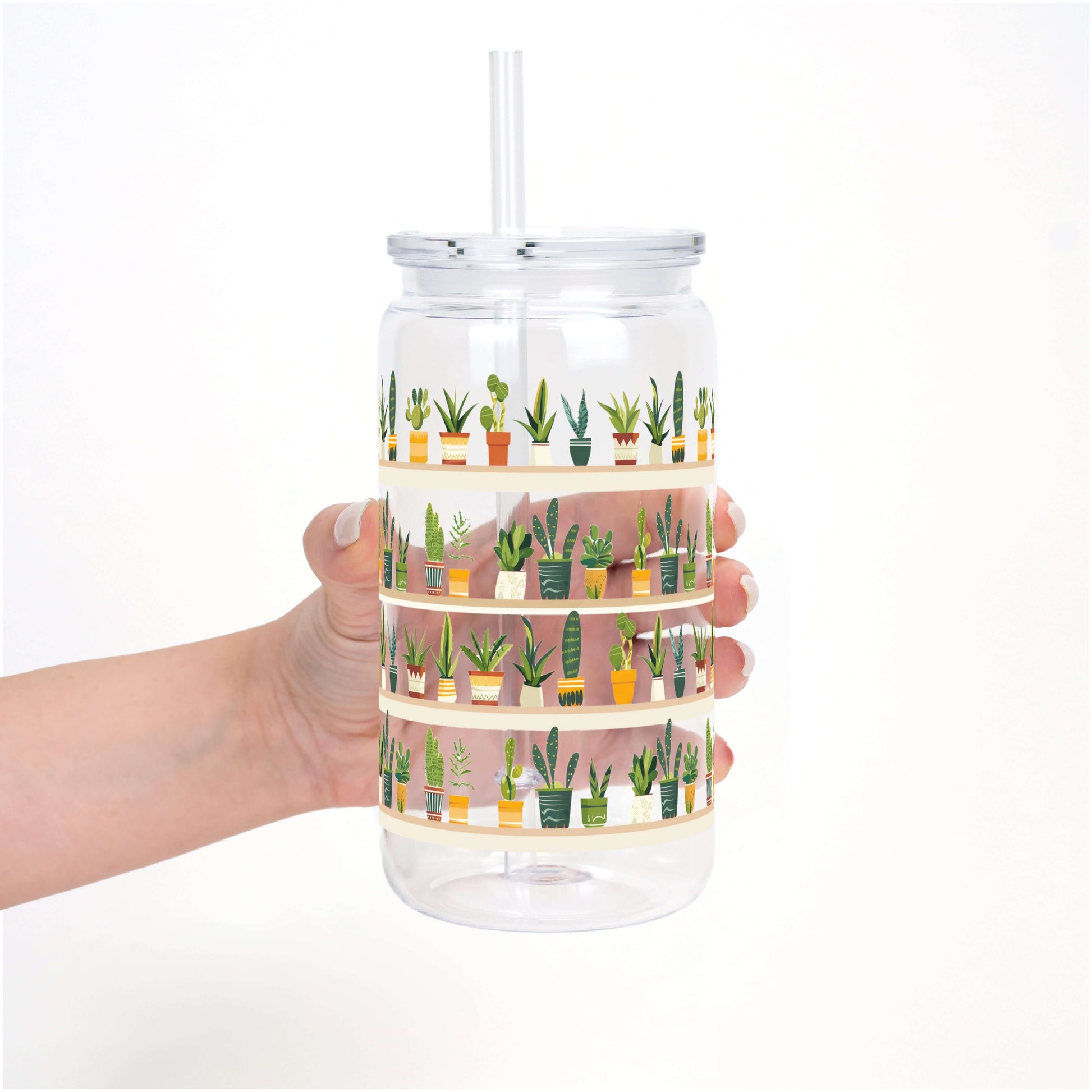 The Succulent Lover Cup with Lid and Straw from Sip Sip Hooray – Uncategorized