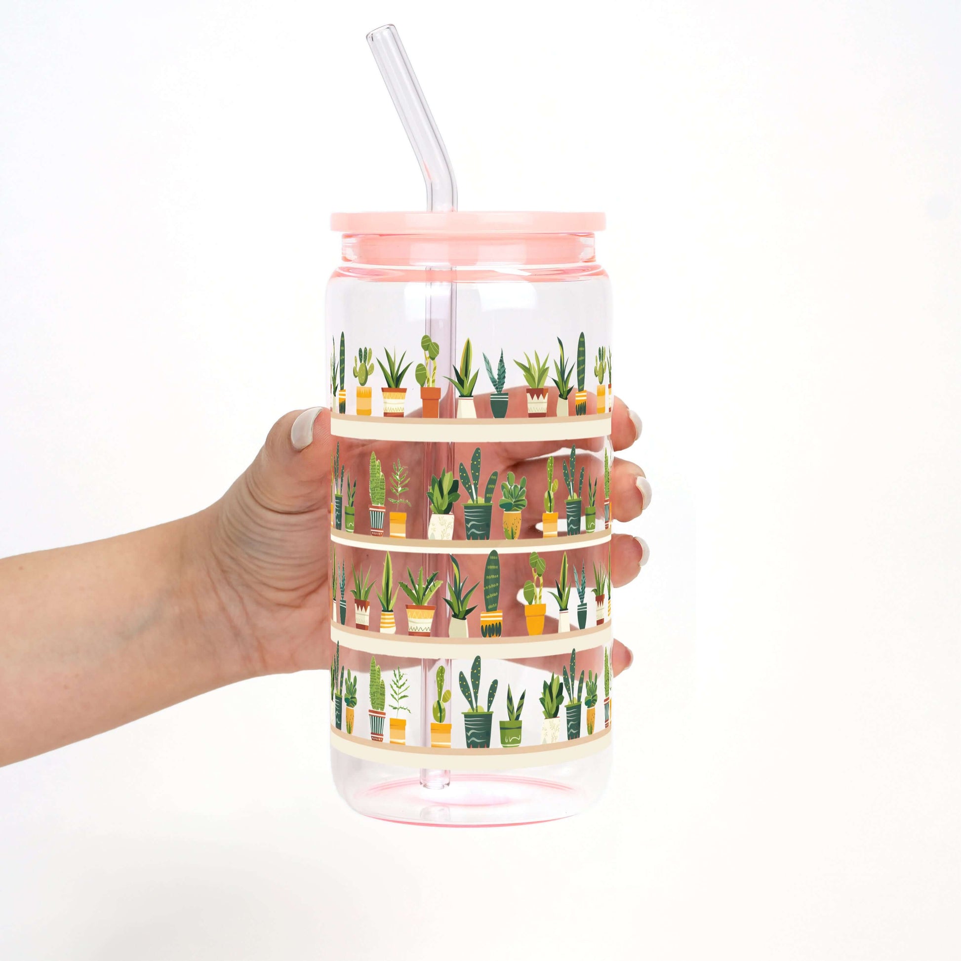 The Succulent Lover Cup with Lid and Straw from Sip Sip Hooray – Uncategorized