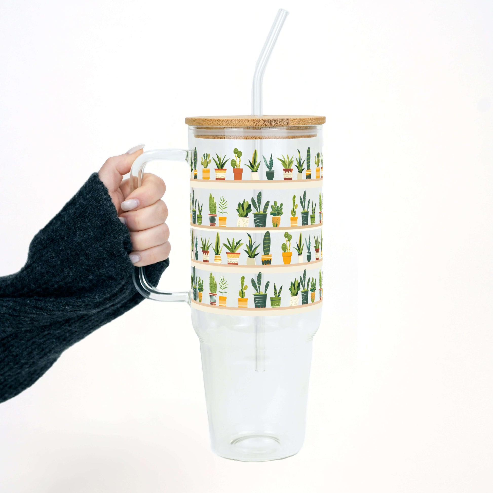 The Succulent Lover 40oz Glass or Plastic Tumbler With Lid and Straw from Sip Sip Hooray – Tumblers