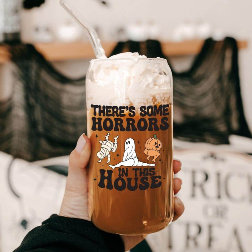 There's Some Horrors In This House Cup With Lid and Straw from Sip Sip Hooray – Beer Glasses