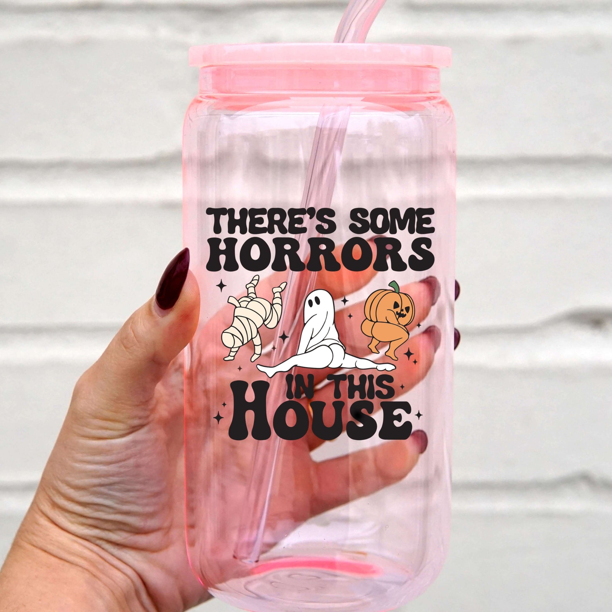 There's Some Horrors In This House Cup With Lid and Straw from Sip Sip Hooray – Beer Glasses