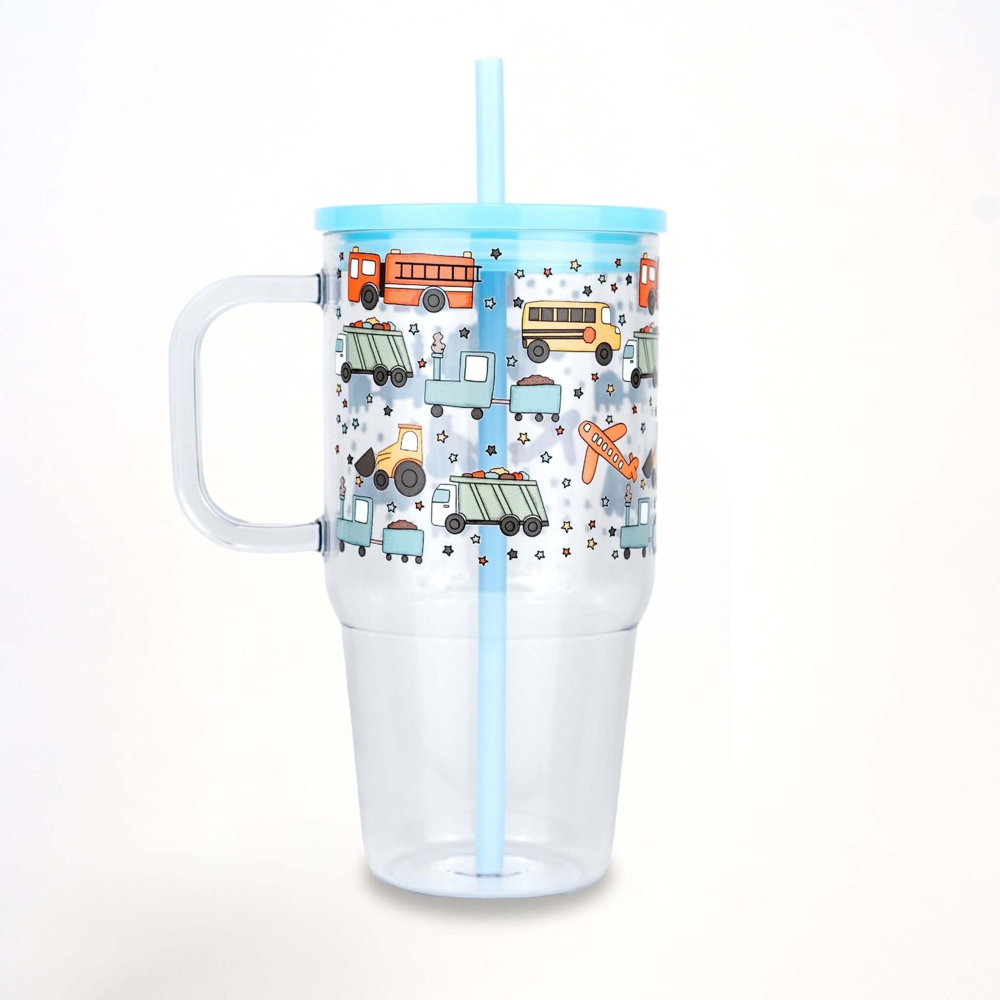 Trucks & Things 20oz Kids Tumbler with Handle, Lid & Straw from Sip Sip Hooray – Drinkware
