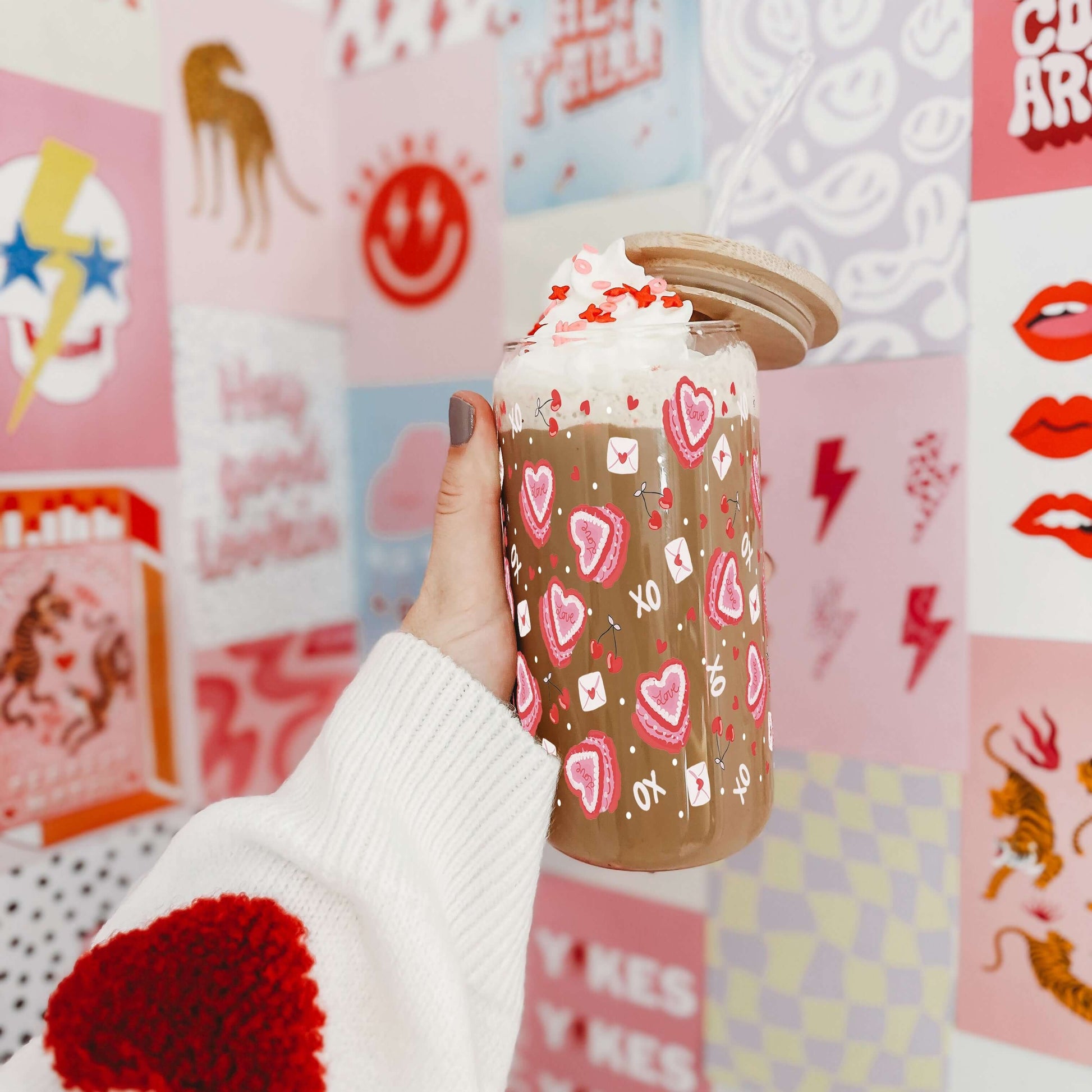 Valentine's Day Heart Cakes Can Cup With Lid and Straw from Sip Sip Hooray – Mugs