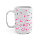 Confetti Hearts Valentine Glass Cup, Mug & Tumbler with Lid and Straw