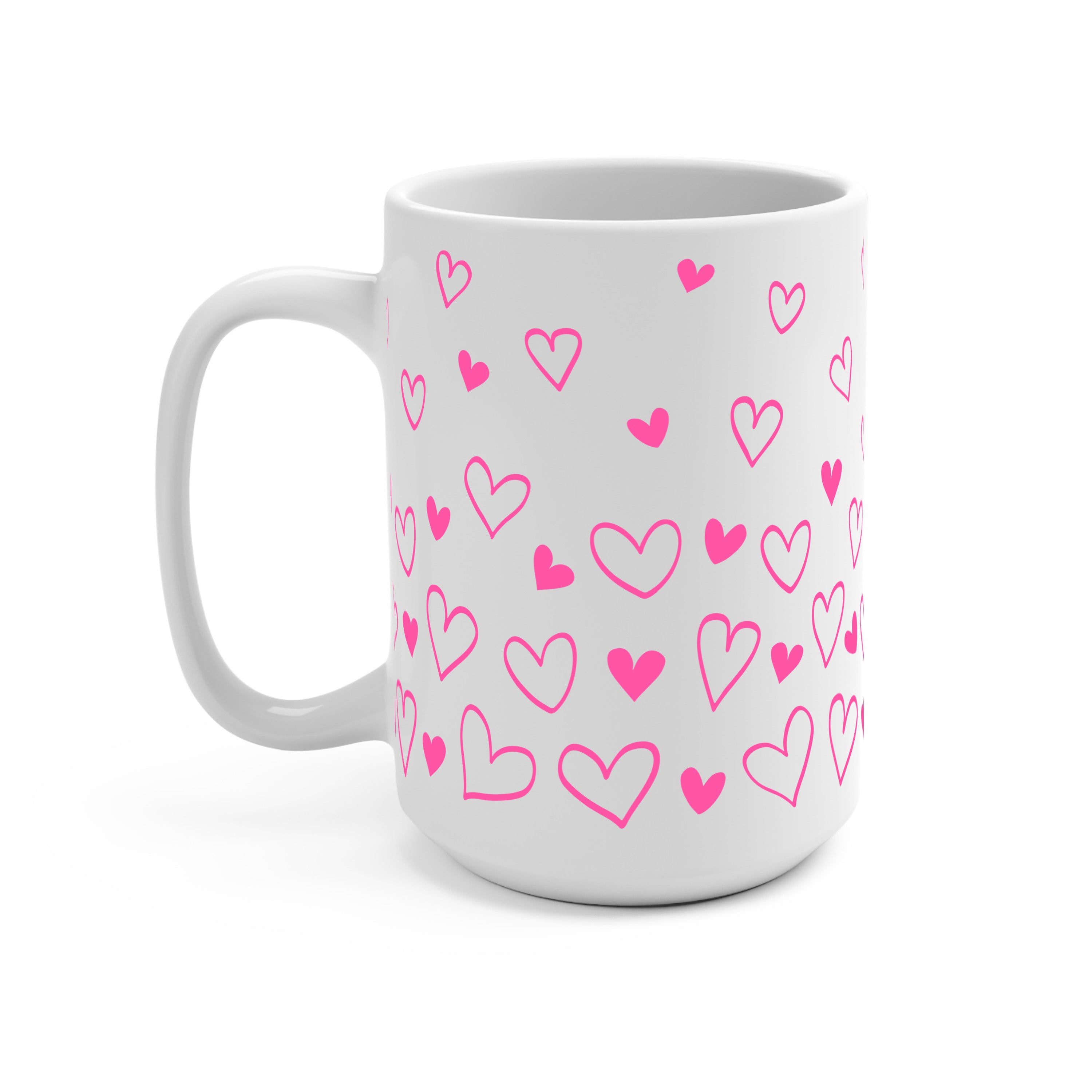 Confetti Hearts Valentine Glass Cup, Mug & Tumbler with Lid and Straw