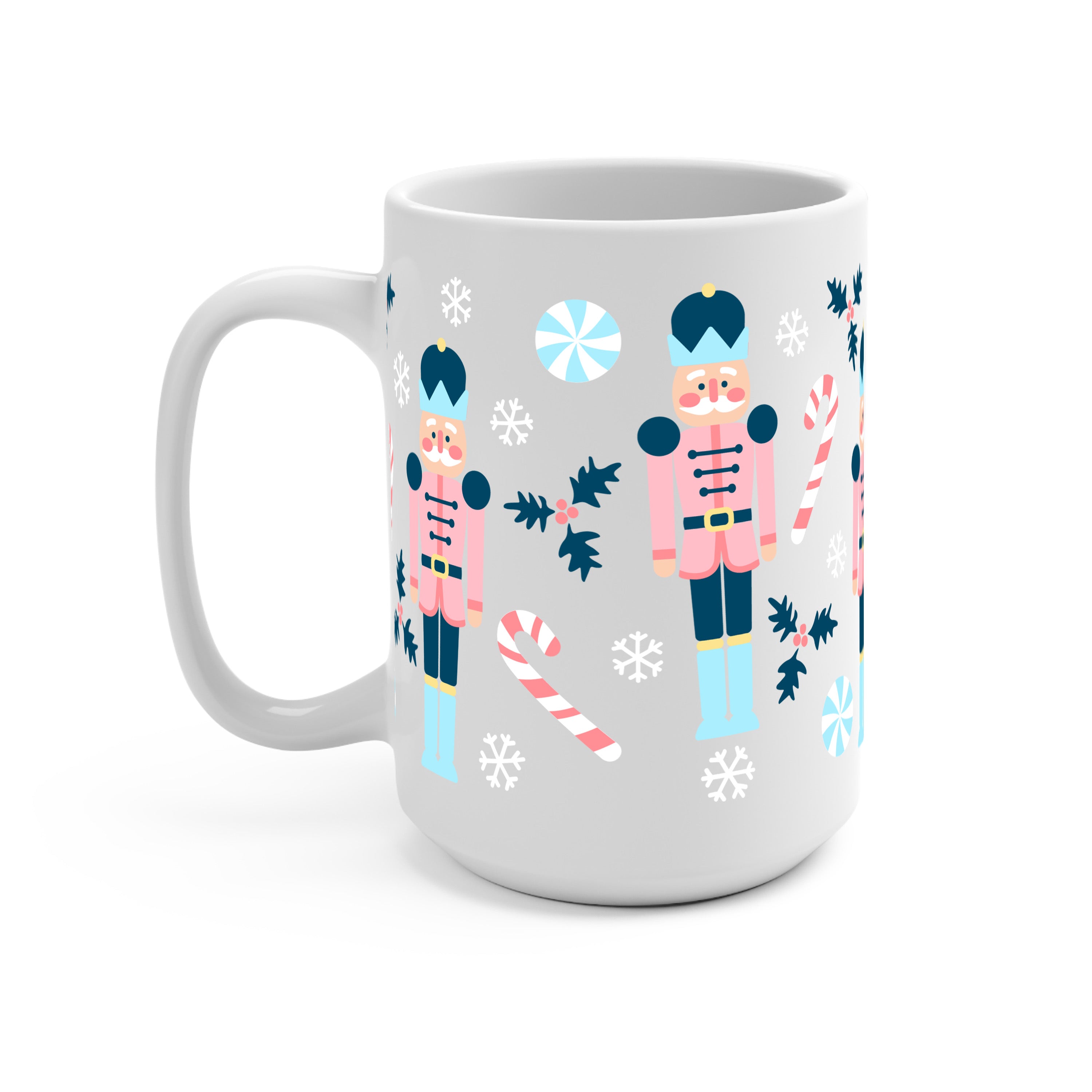 Nutcracker Christmas Glass Cup, Mug & Tumbler with Lid and Straw