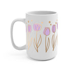Purple Tulip Glass Cup, Mug & Tumbler with Lid and Straw