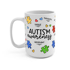 Autism Awareness Puzzle Piece Glass Cup, Mug & Tumbler with Lid and Straw