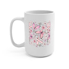 Breast Cancer Awareness Pink Ribbon Glass Cup, Mug & Tumbler with Lid and Straw