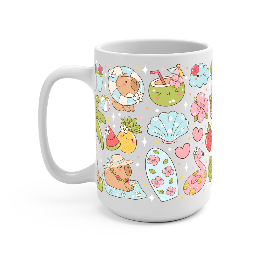 Capybara Beach Glass Cup, Mug & Tumbler with Lid and Straw