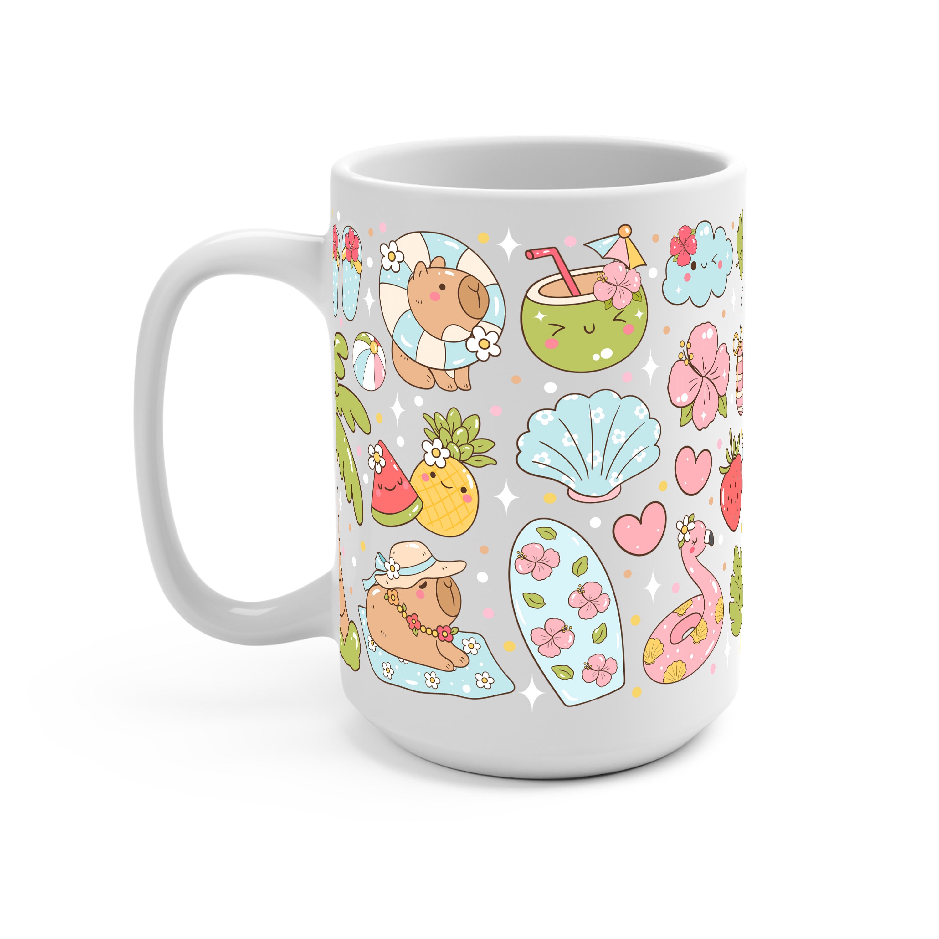 Capybara Beach Glass Cup, Mug & Tumbler with Lid and Straw