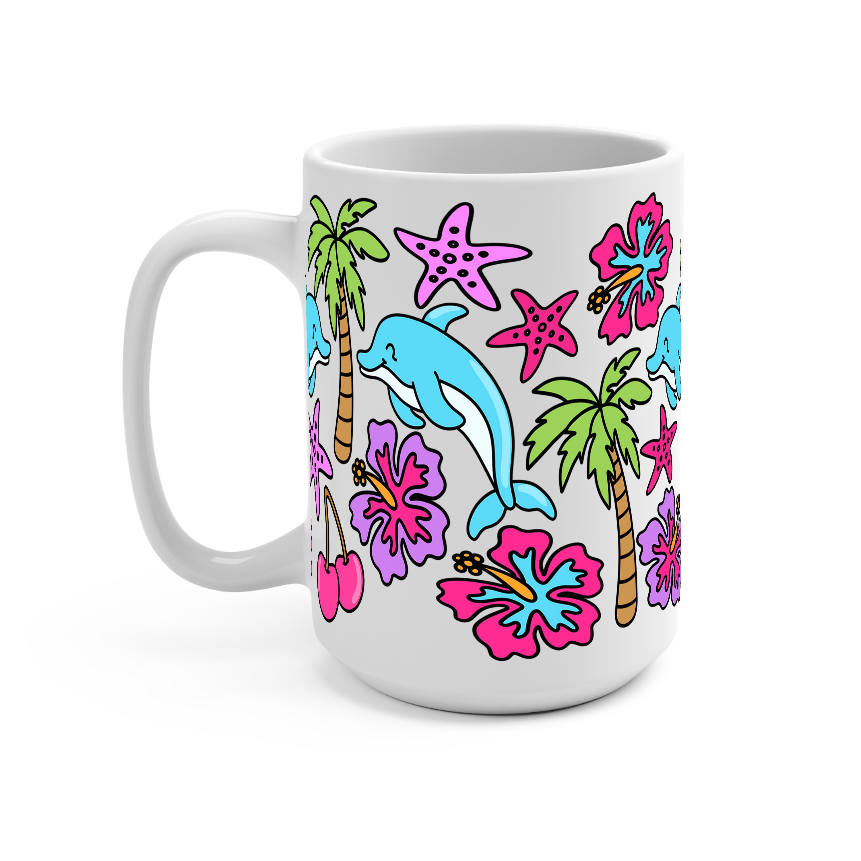 Dolphin Dreams Glass Cup, Mug & Tumbler with Lid and Straw