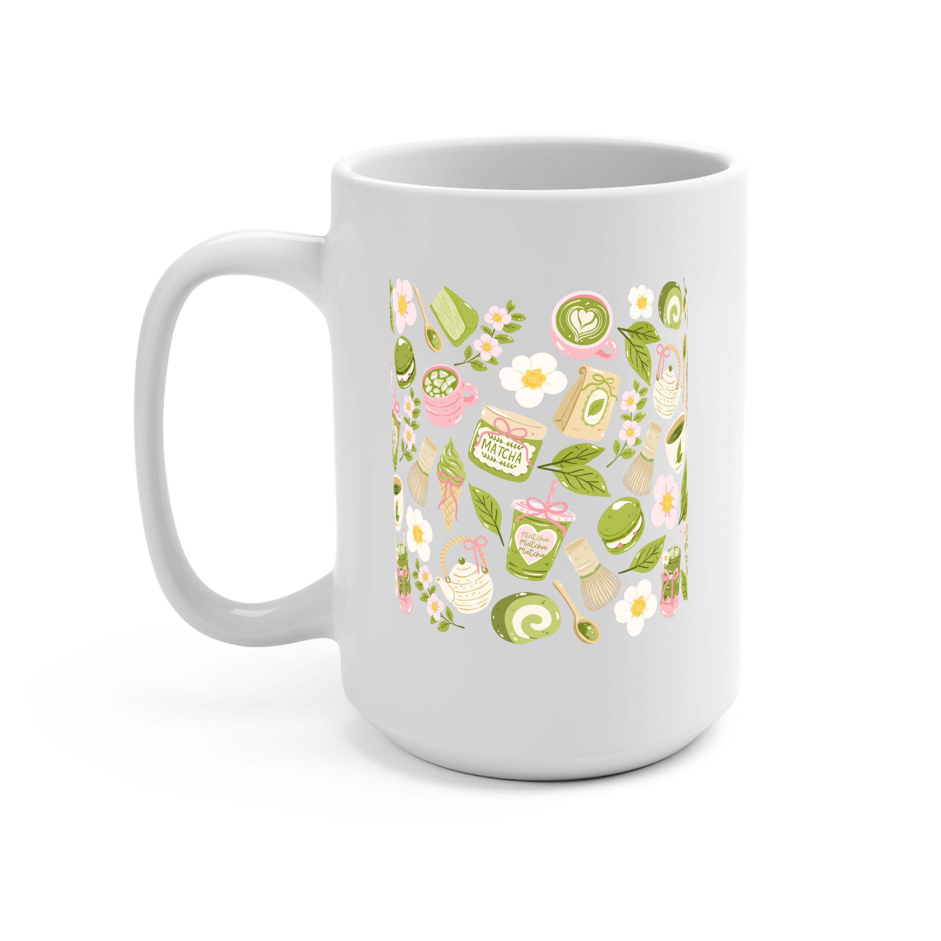 Matcha Moments Glass Cup, Mug & Tumbler with Lid and Straw