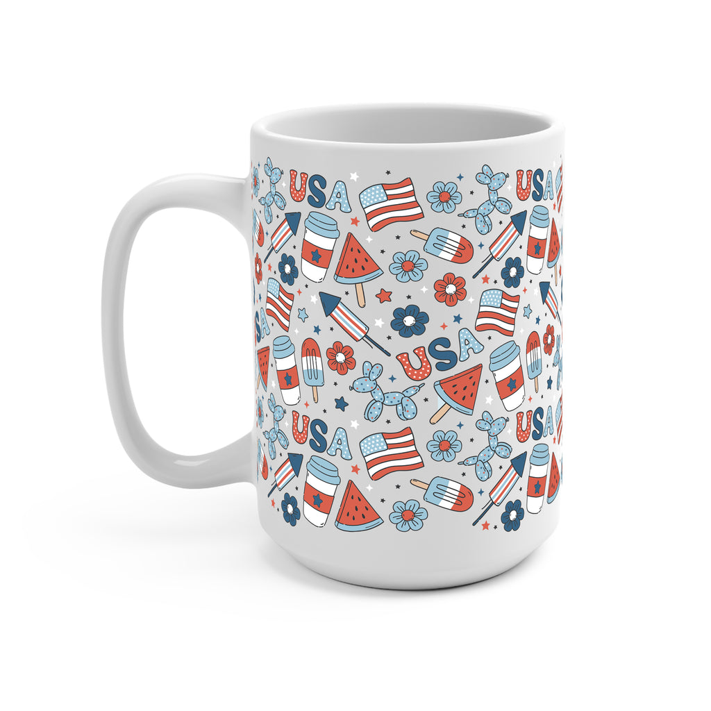 Patriotic Summer Vibes Glass Cup, Mug & Tumbler with Lid and Straw