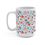 Patriotic Summer Vibes Glass Cup, Mug & Tumbler with Lid and Straw