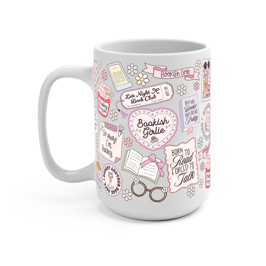Bookish Girly Glass Cup, Mug & Tumbler with Lid and Straw