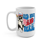Red White and Feral Hot Dog Patriotic Raccoon Glass Cup, Mug & Tumbler with Lid and Straw