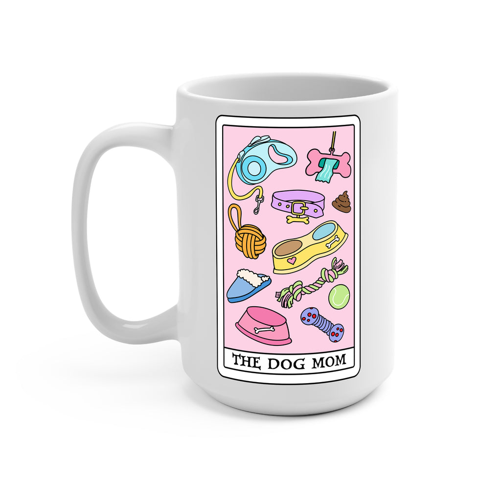 Dog Mom Tarot Glass Cup, Mug & Tumbler with Lid and Straw