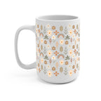 Neutral Wildflowers Glass Cup, Mug & Tumbler with Lid and Straw