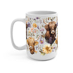 Wildflower Highland Cow Glass Cup, Mug & Tumbler with Lid and Straw