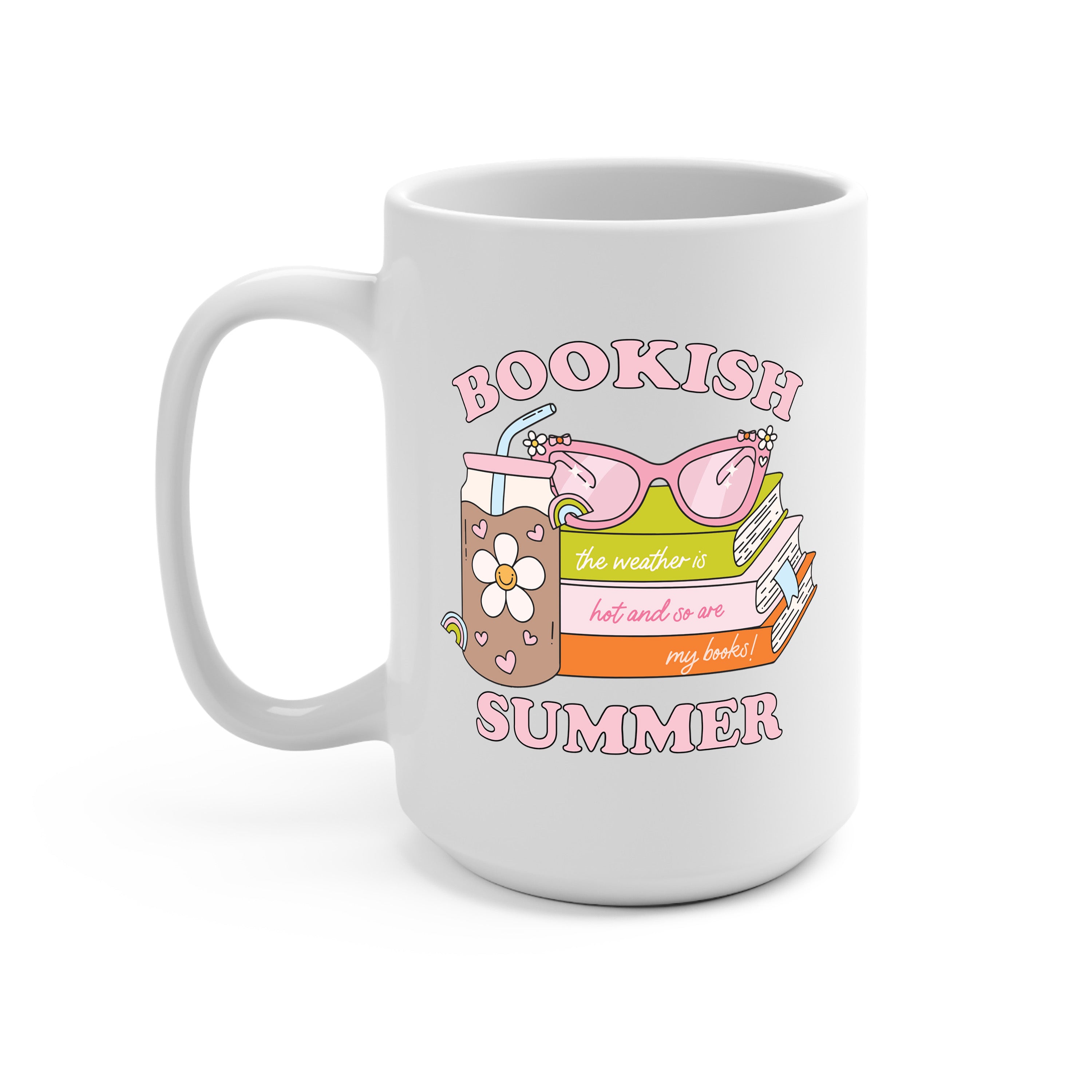 Bookish Summer Glass Cup, Mug & Tumbler with Lid and Straw