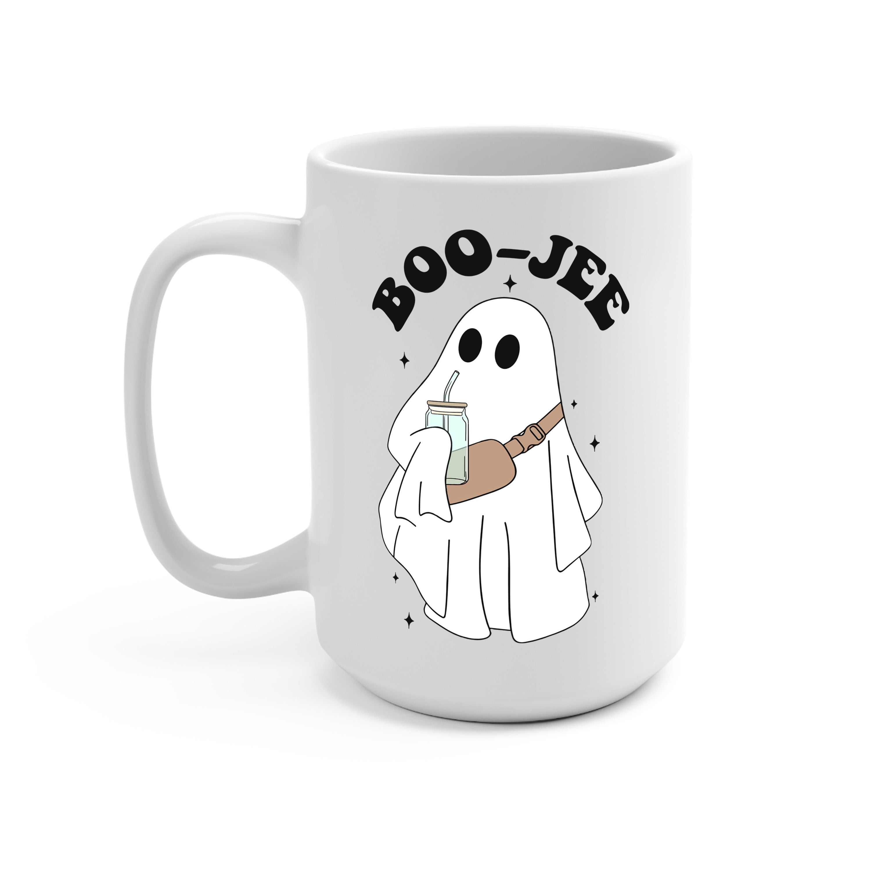 Boo Jee Halloween Glass Cup, Mug & Tumbler with Lid and Straw