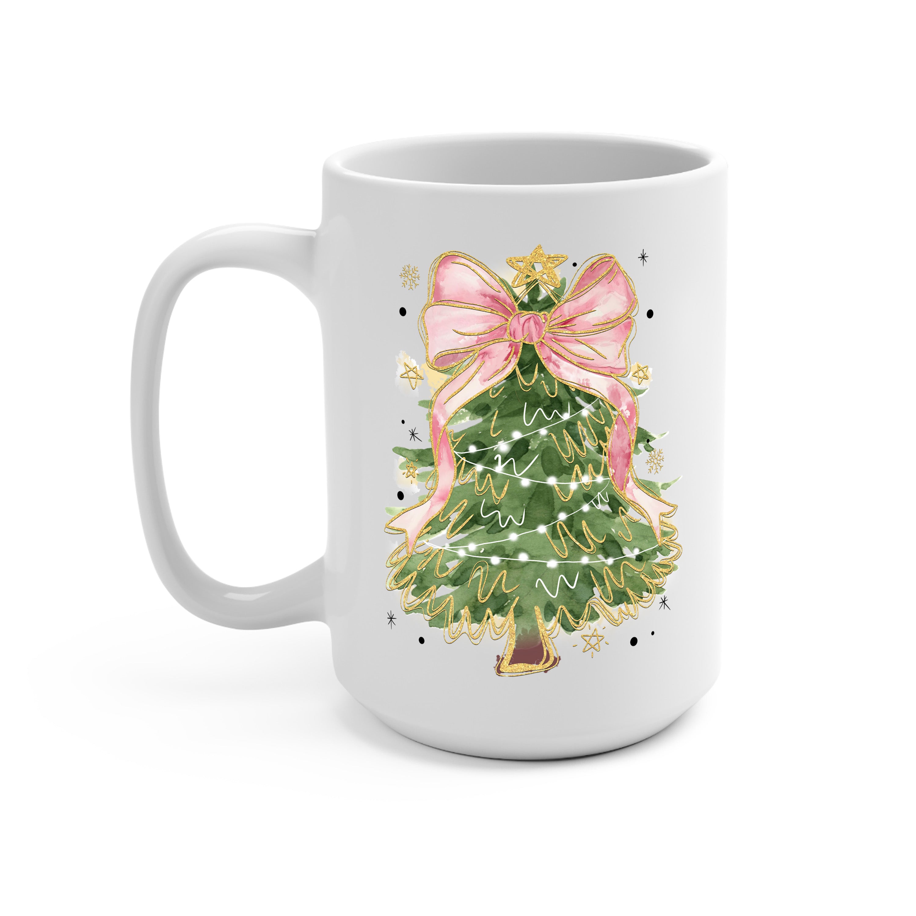 Cozy Christmas Trees Glass Cup, Mug & Tumbler with Lid and Straw