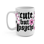 Cute But Psycho Glass Cup, Mug & Tumbler with Lid and Straw