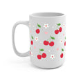 Red Cherries Pink Hearts Glass Cup, Mug & Tumbler with Lid and Straw