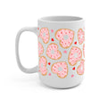 Valentine Donut Hearts Glass Cup, Mug & Tumbler with Lid and Straw