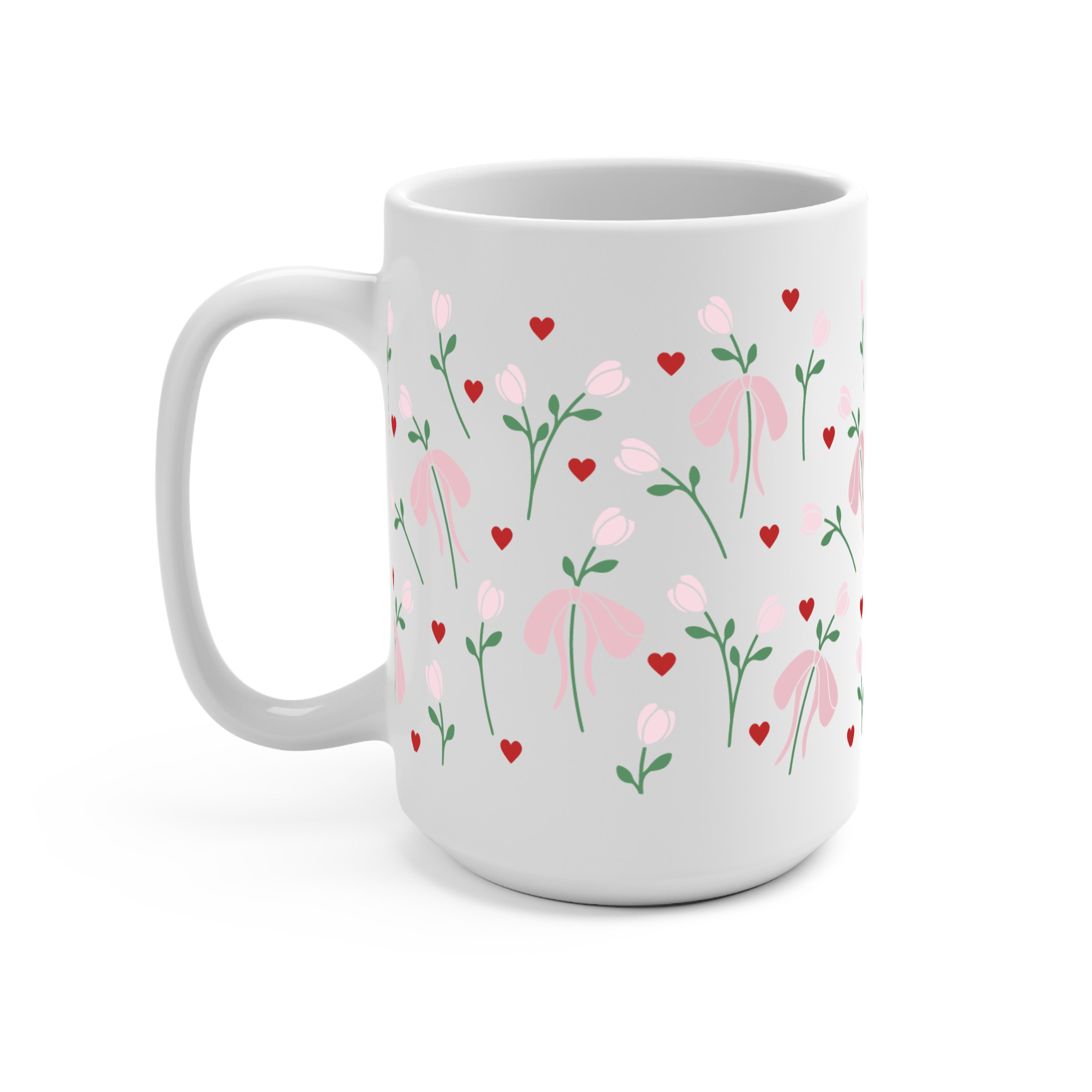 Coquette Pink Bow Glass Cup, Mug & Tumbler with Lid and Straw