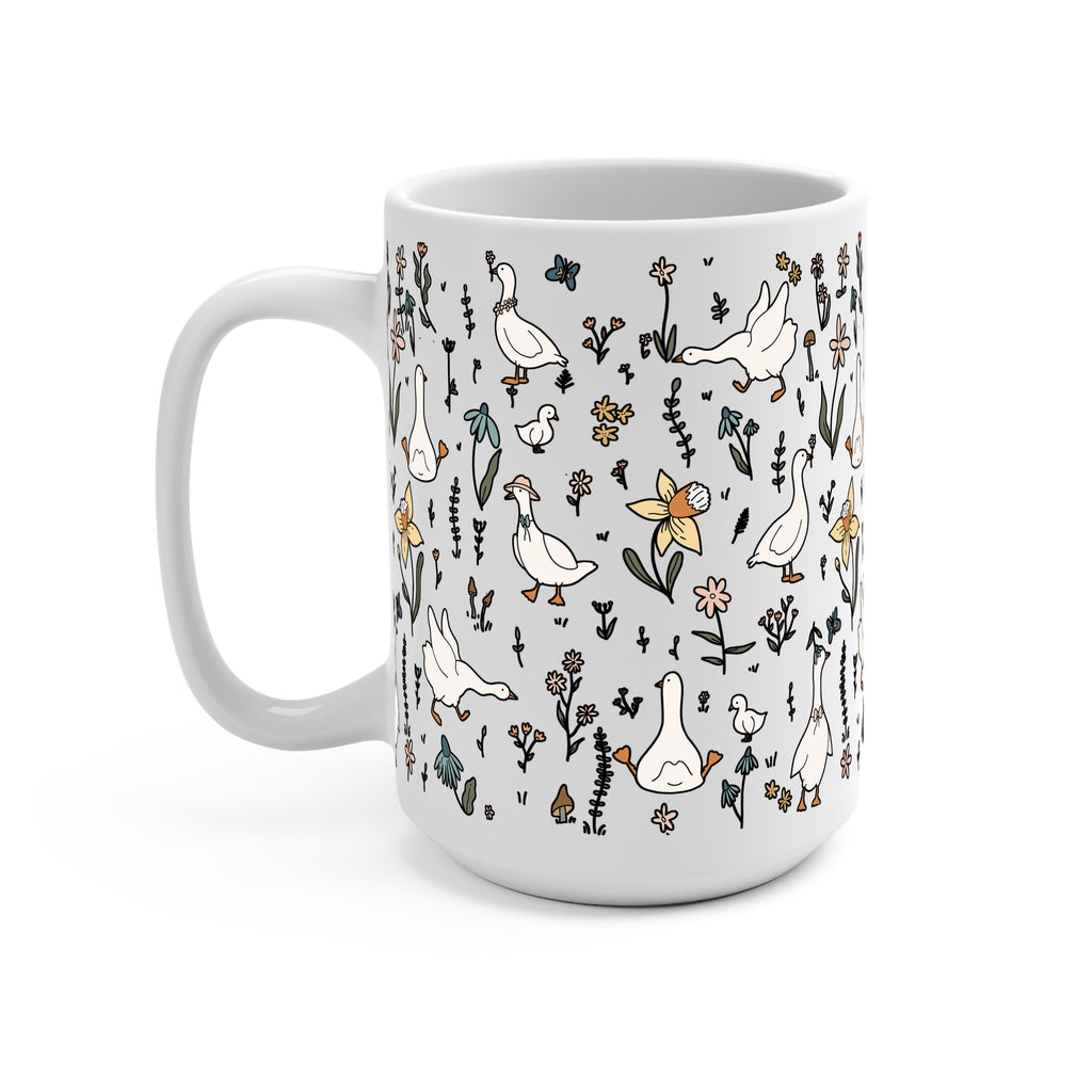 Cottage Garden Geese Glass Cup, Mug & Tumbler with Lid and Straw