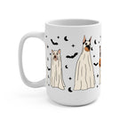 Ghost Dogs Halloween Glass Cup, Mug & Tumbler with Lid and Straw