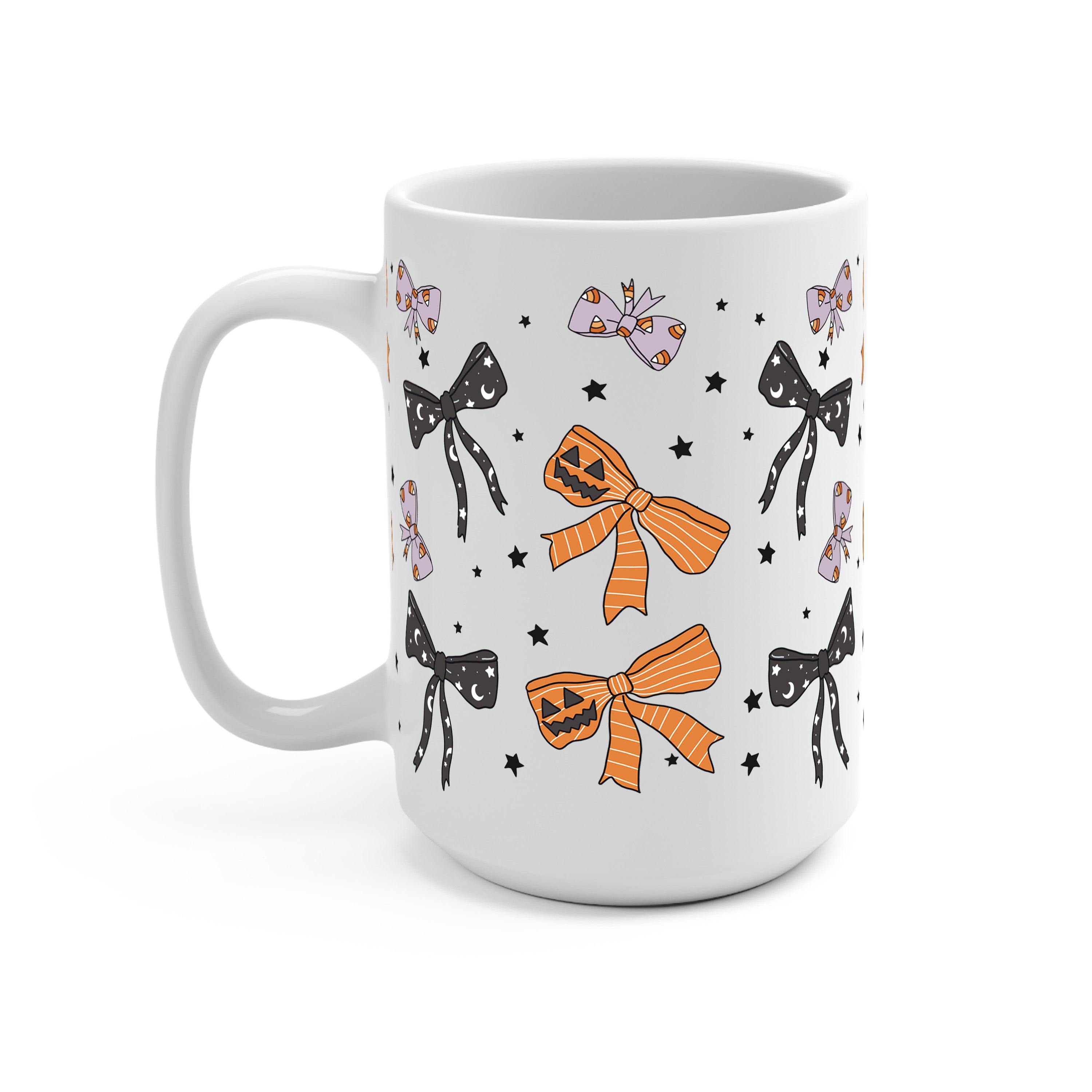 Halloween Bows Glass Cup, Mug & Tumbler with Lid and Straw