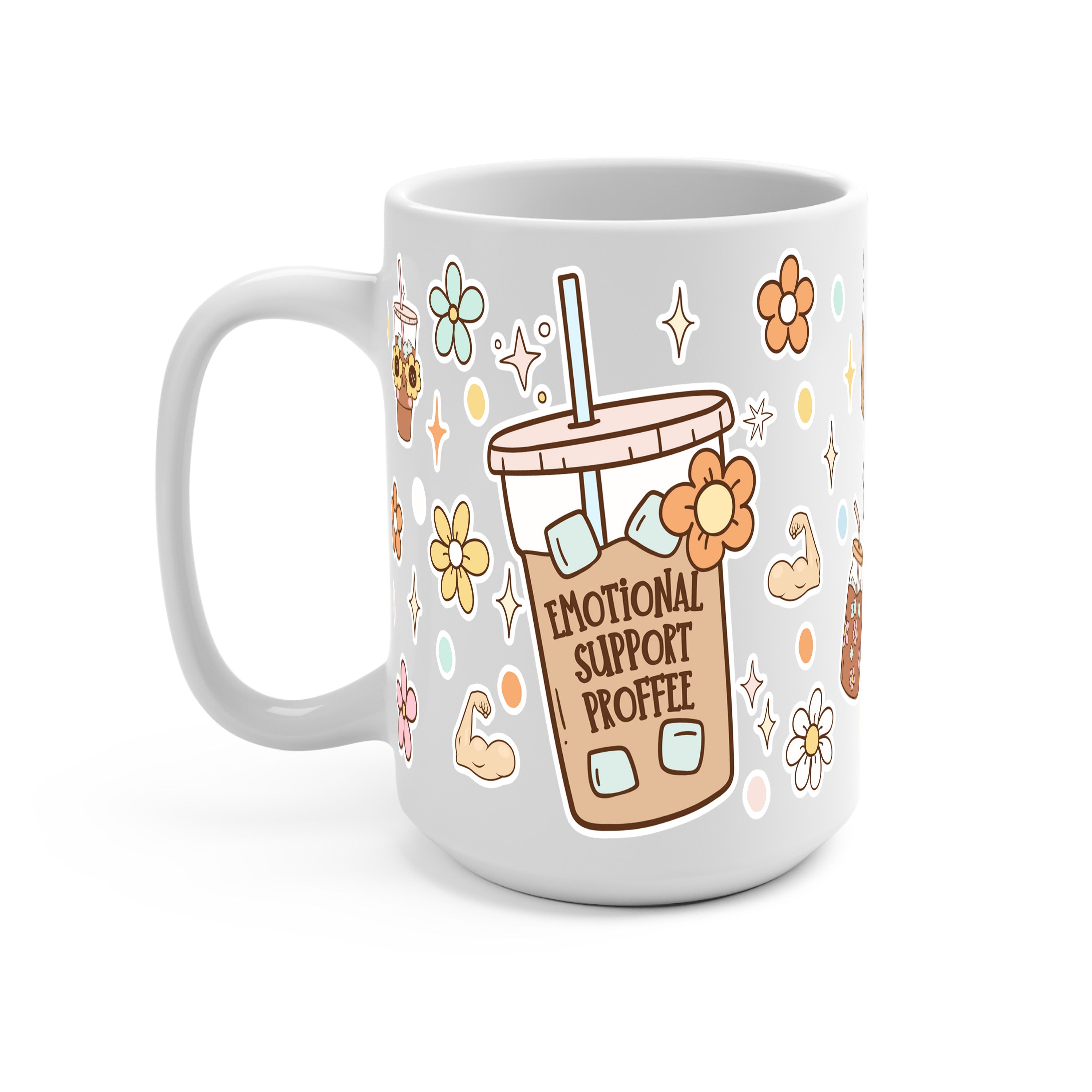 Emotional Support Jenna Bestie Glass Cup, Mug & Tumbler with Lid and Straw