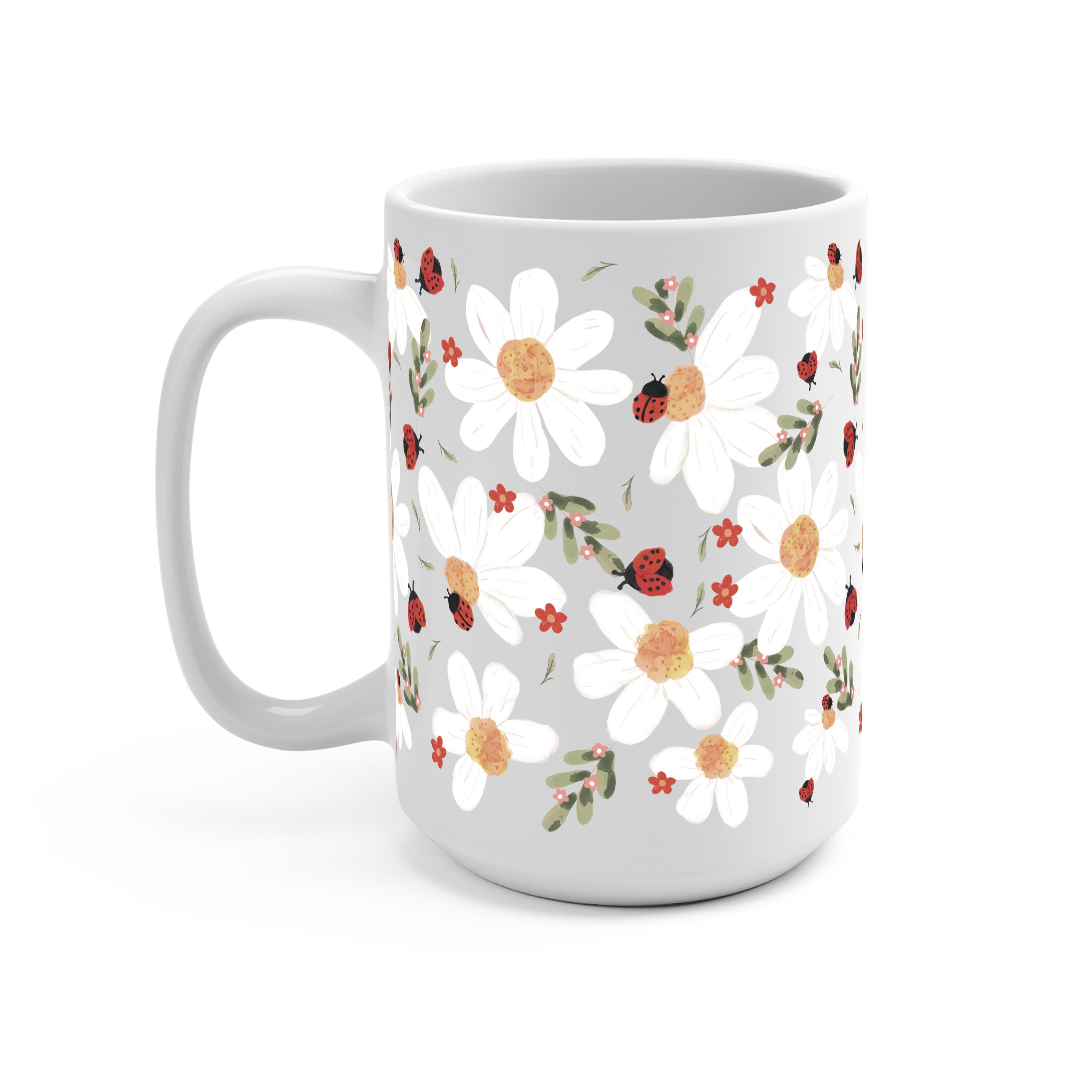 Daisy Ladybug Floral Glass Tumbler | Cottagecore – Sip-Sip Hooray!