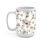 Daisy Ladybug Floral Glass Cup, Mug & Tumbler with Lid and Straw